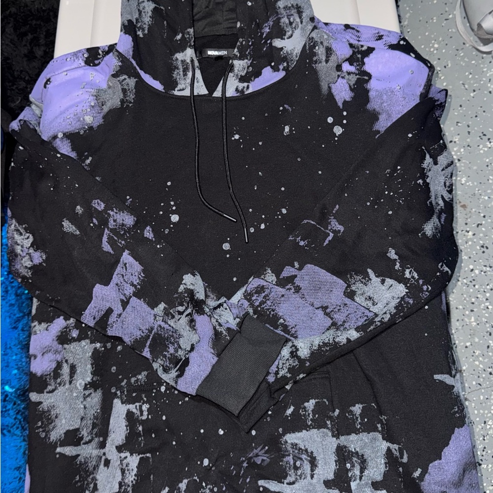 Fashion Nova Black and Purple Hoodie